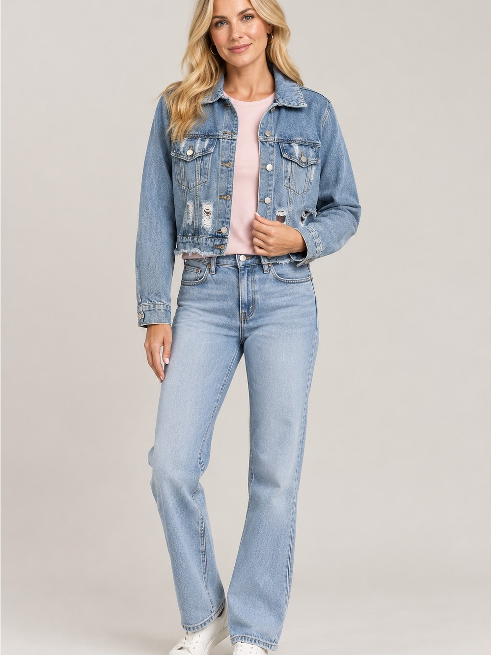 Altar'd State Light Blue Denim Jean Jacket
